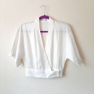 Aritzia Babaton 100% Linen Crop Top
